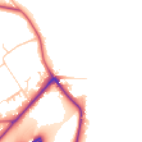 Daytime road noise heatmap for GU26 6FT
