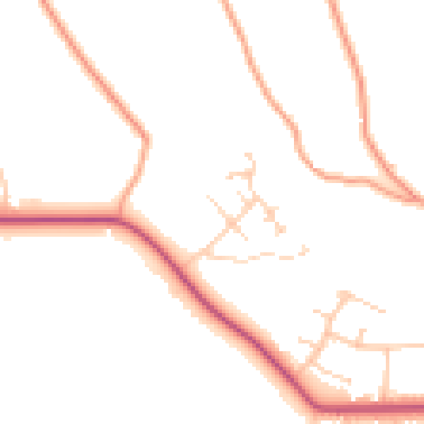 Daytime road noise heatmap for GU26 6FW