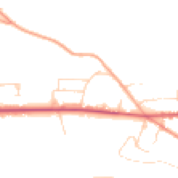 Daytime road noise heatmap for GU26 6LR