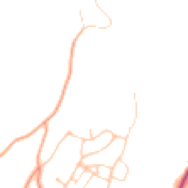 Daytime road noise heatmap for GU27 1AB
