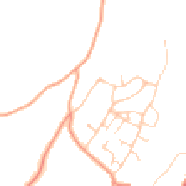 Daytime road noise heatmap for GU27 1DU