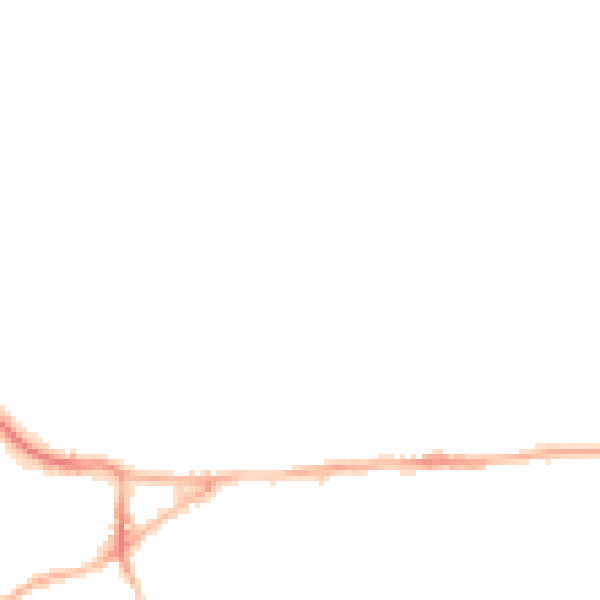 Night-time road noise heatmap for GU27 1JE