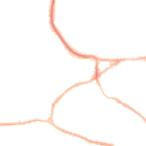 Night-time road noise heatmap for GU27 1NZ