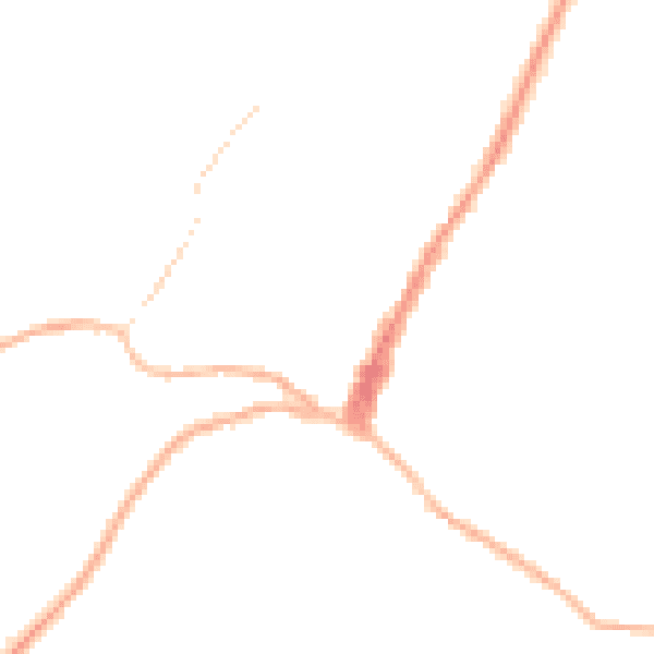 Night-time road noise heatmap for GU27 2AB