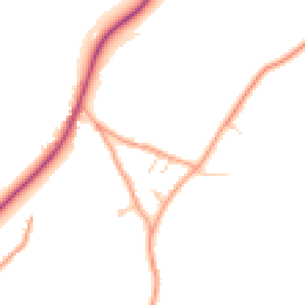 Daytime road noise heatmap for GU27 2DR