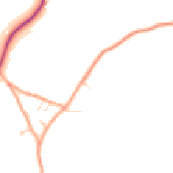 Daytime road noise heatmap for GU27 2EE