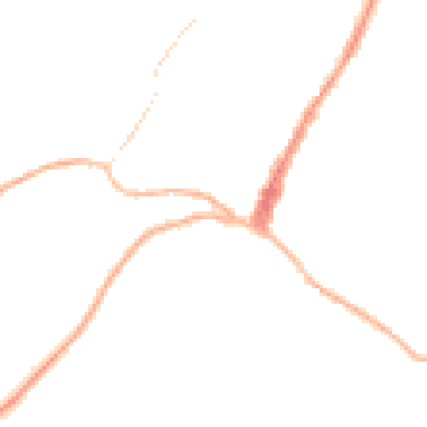 Night-time road noise heatmap for GU27 2NA