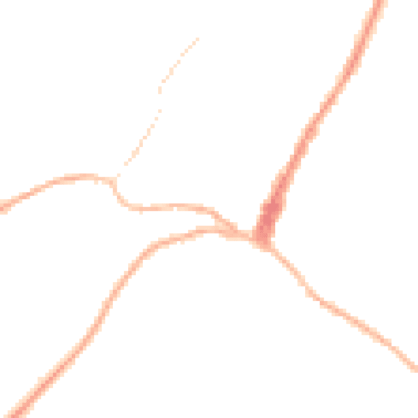 Night-time road noise heatmap for GU27 2NX