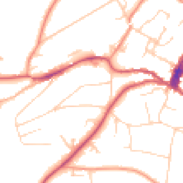Daytime road noise heatmap for GU27 2PR