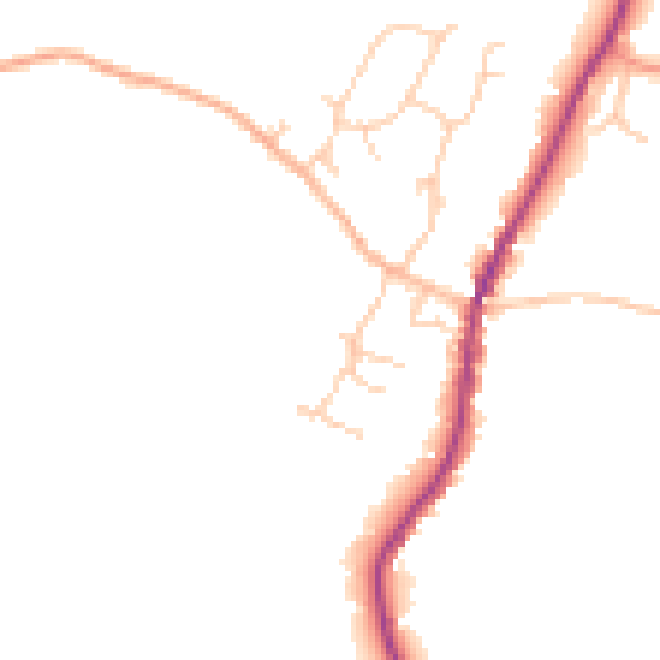 Daytime road noise heatmap for GU27 3HJ