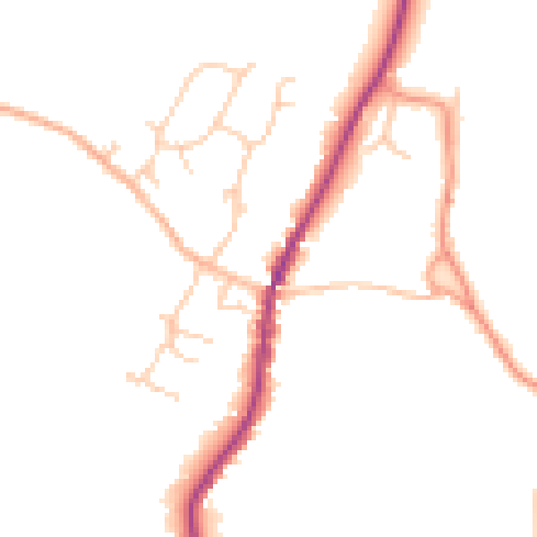 Daytime road noise heatmap for GU27 3PH