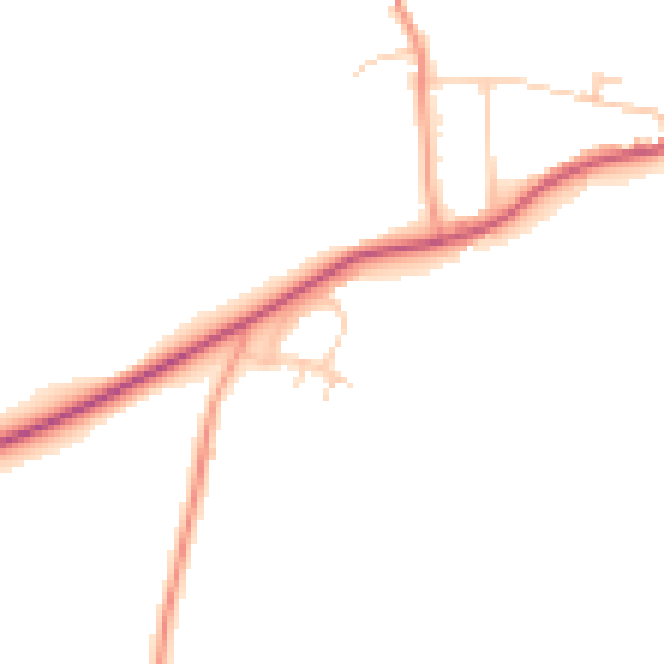Daytime road noise heatmap for GU27 3QY