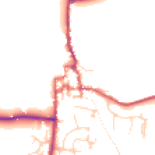 Daytime road noise heatmap for GU28 0AB