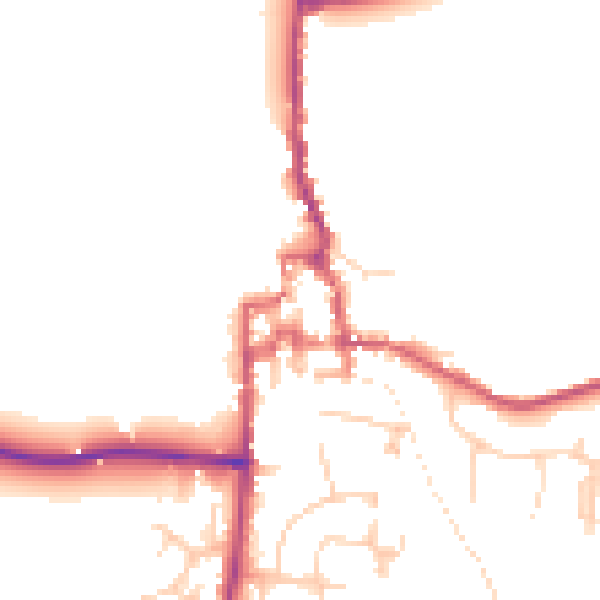 Daytime road noise heatmap for GU28 0AG