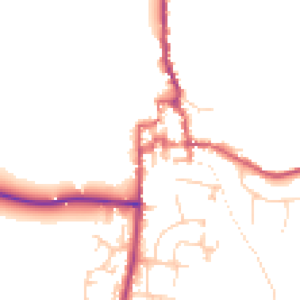 Daytime road noise heatmap for GU28 0AN