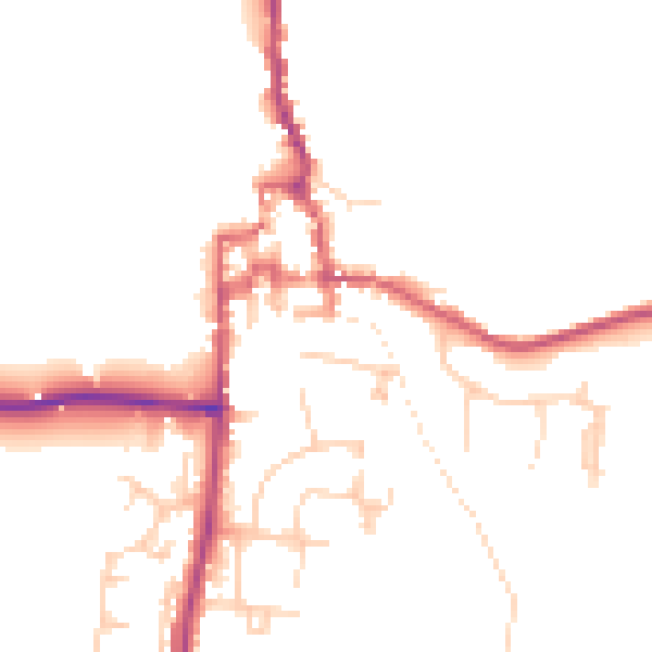 Daytime road noise heatmap for GU28 0AU