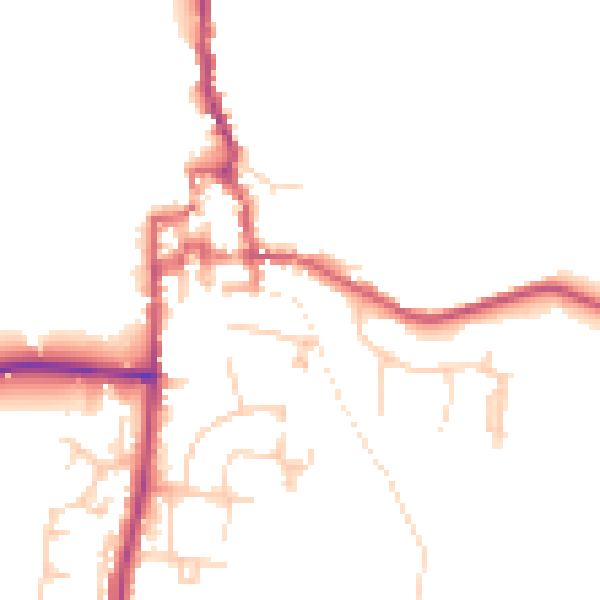Daytime road noise heatmap for GU28 0AX