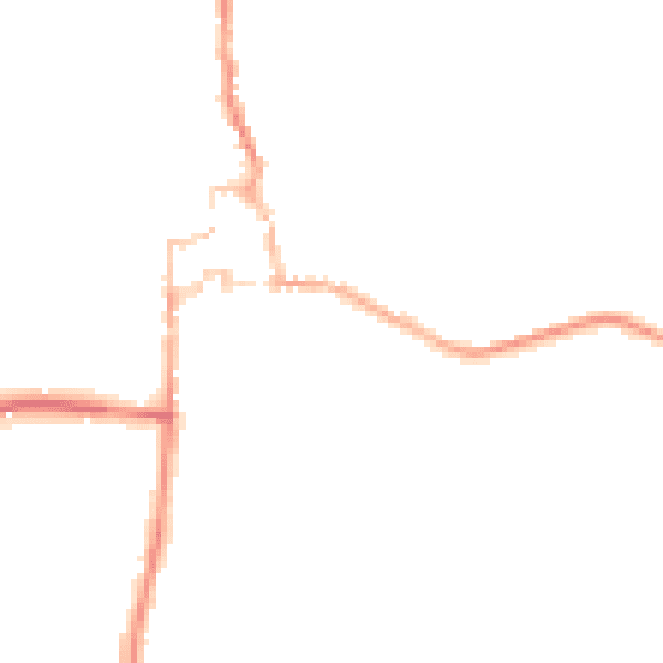 Night-time road noise heatmap for GU28 0AX