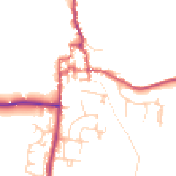 Daytime road noise heatmap for GU28 0AY