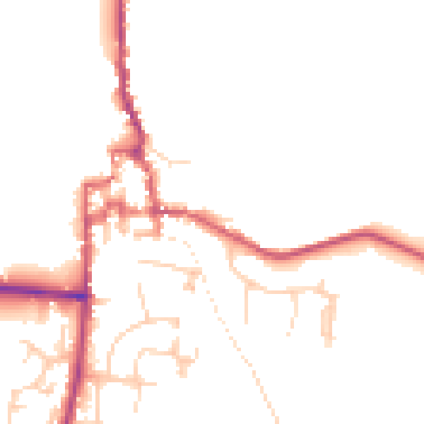 Daytime road noise heatmap for GU28 0BG