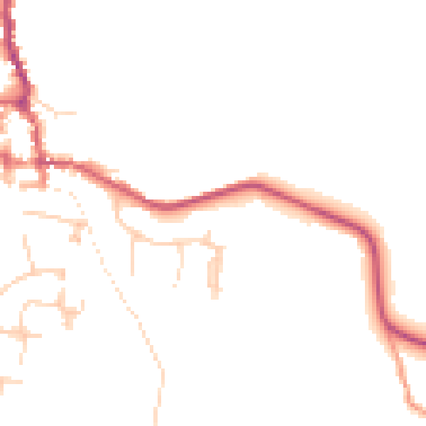 Daytime road noise heatmap for GU28 0BN