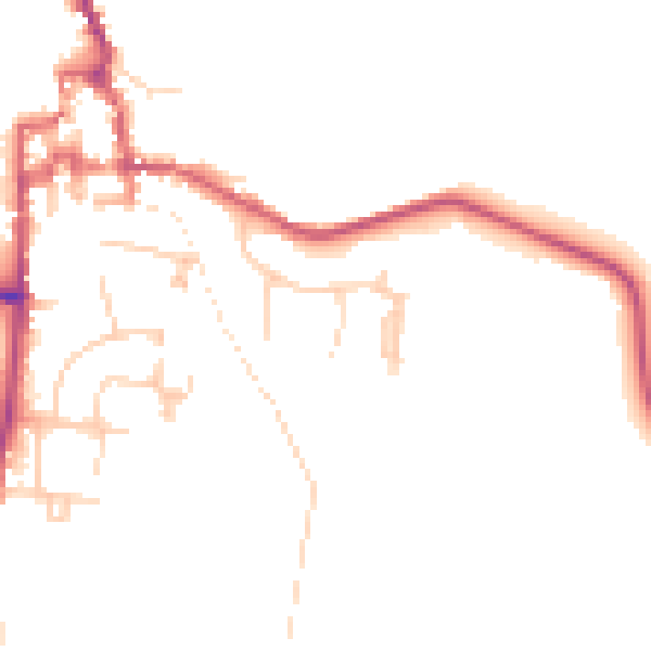 Daytime road noise heatmap for GU28 0BP