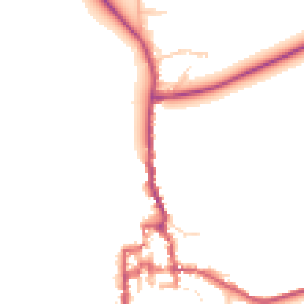 Daytime road noise heatmap for GU28 0DF