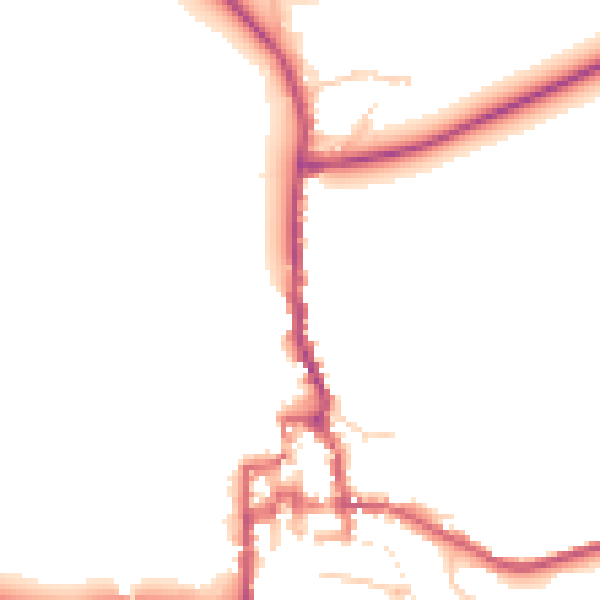 Daytime road noise heatmap for GU28 0DJ