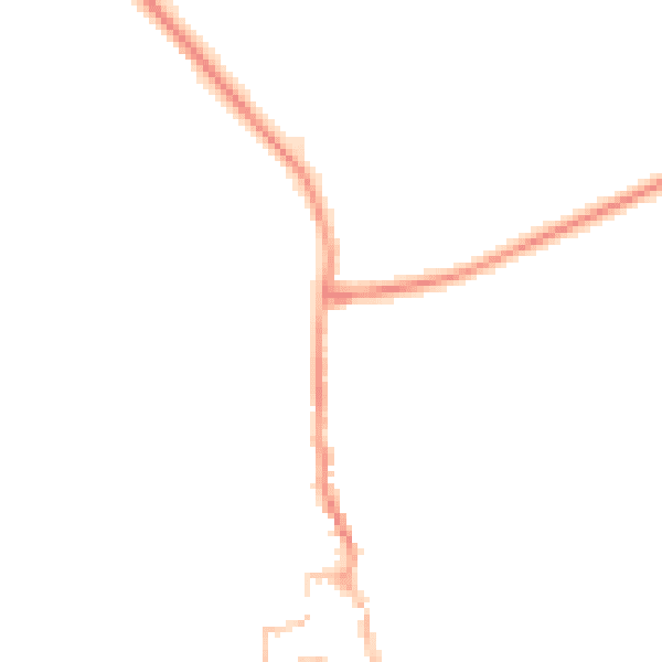 Night-time road noise heatmap for GU28 0DN