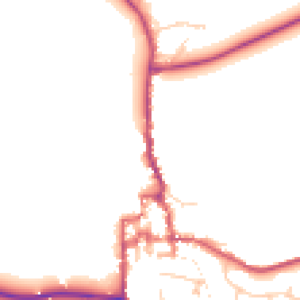 Daytime road noise heatmap for GU28 0DQ
