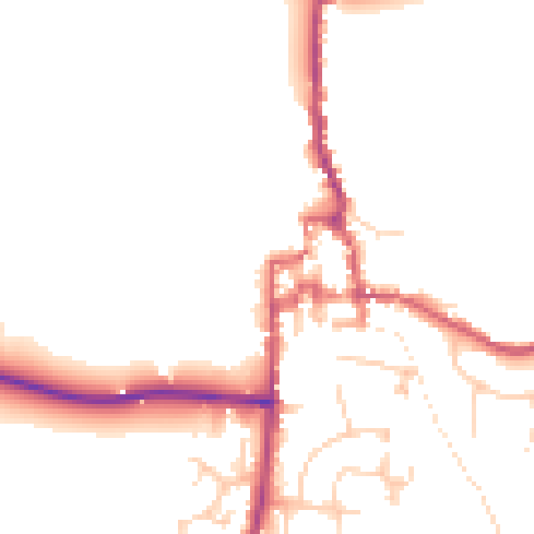 Daytime road noise heatmap for GU28 0DT