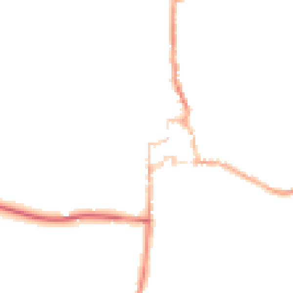Night-time road noise heatmap for GU28 0DT