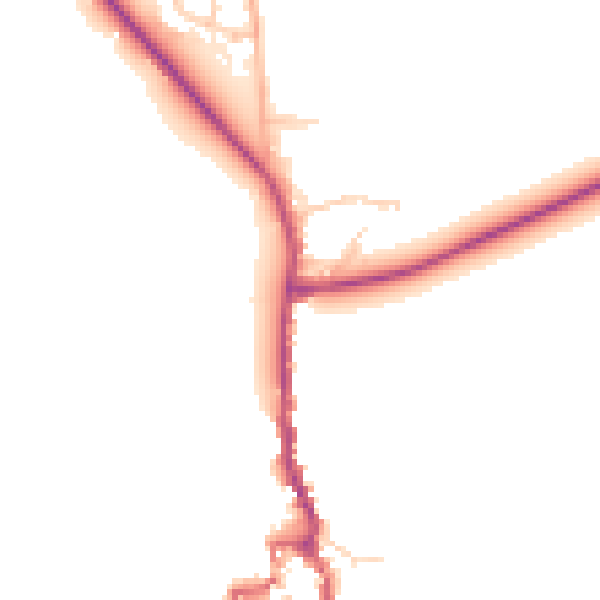 Daytime road noise heatmap for GU28 0DW