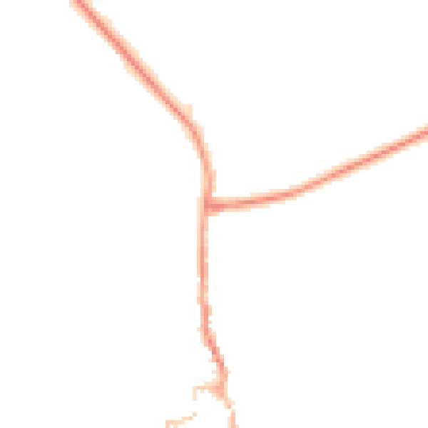 Night-time road noise heatmap for GU28 0DW