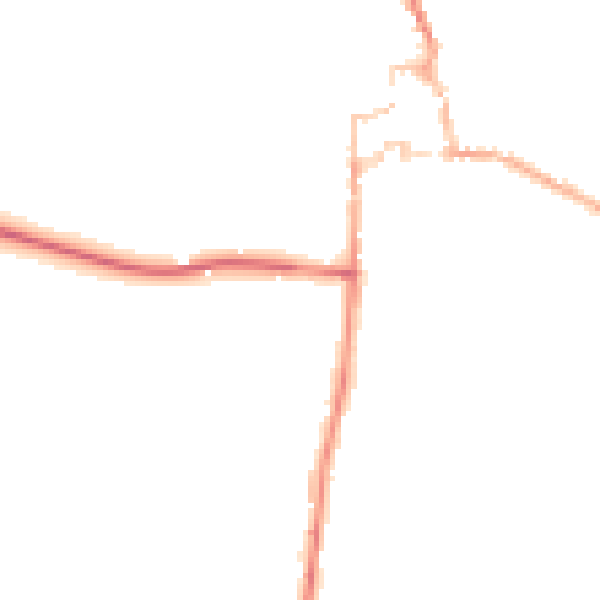 Night-time road noise heatmap for GU28 0EU