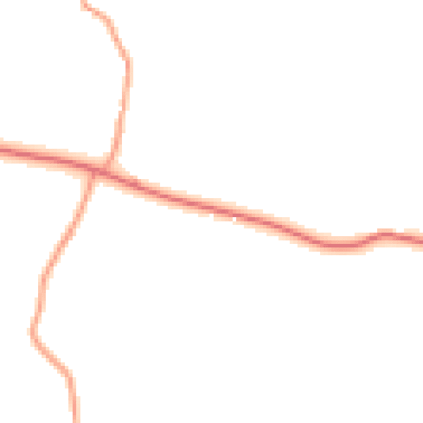 Daytime road noise heatmap for GU28 0JL