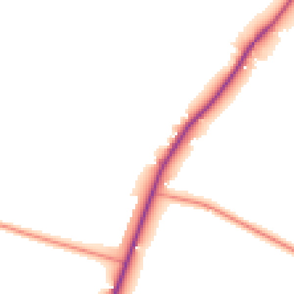 Daytime road noise heatmap for GU28 0JQ