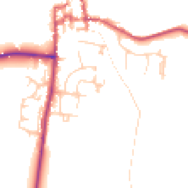 Daytime road noise heatmap for GU28 0PF