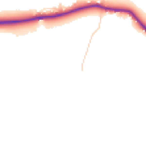 Daytime road noise heatmap for GU28 0RB