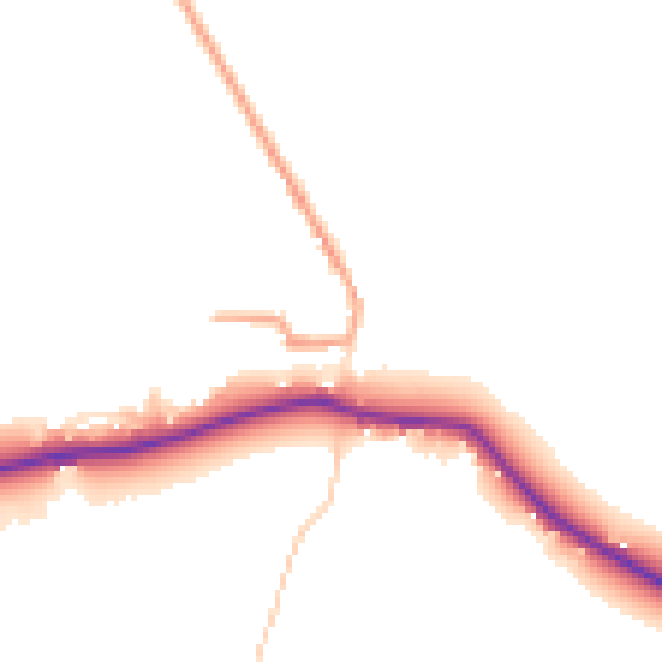 Daytime road noise heatmap for GU28 9AG