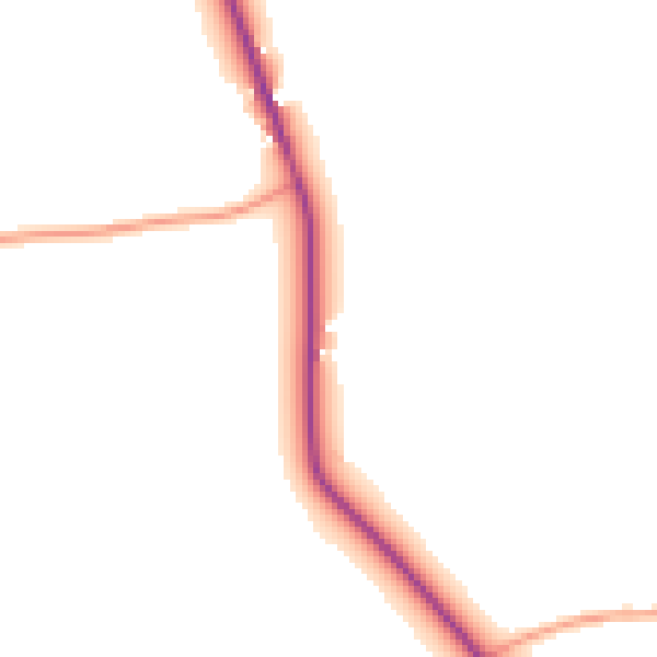 Daytime road noise heatmap for GU28 9EG