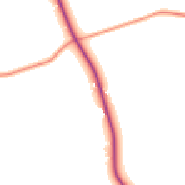 Daytime road noise heatmap for GU28 9EL