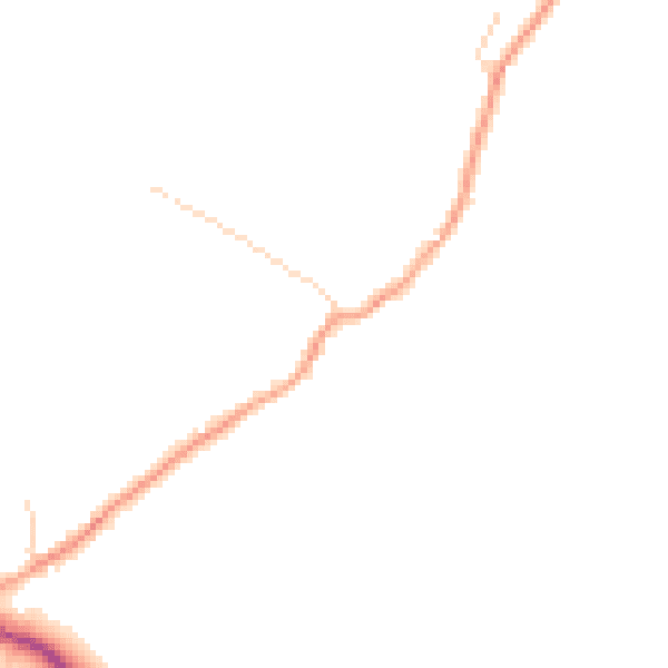 Daytime road noise heatmap for GU29 0BE