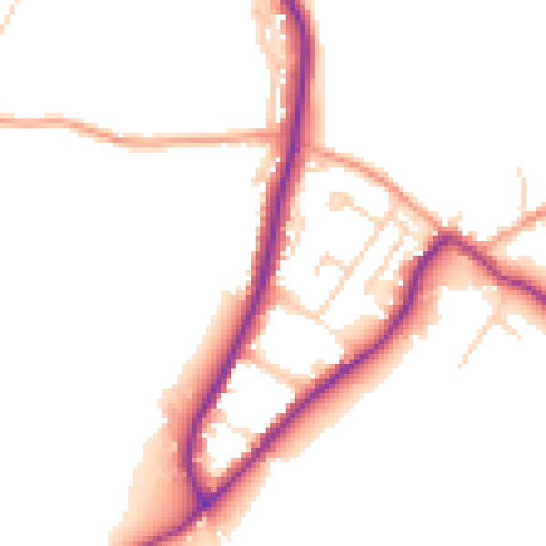 Daytime road noise heatmap for GU29 9AH