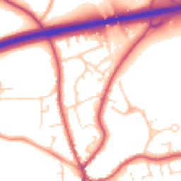 Daytime road noise heatmap for GU30 7AX
