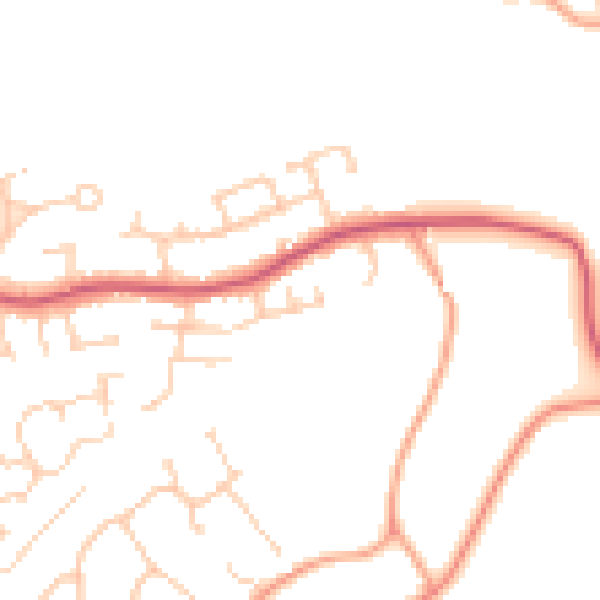 Daytime road noise heatmap for GU30 7BZ