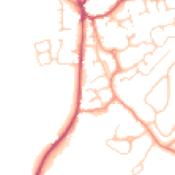 Daytime road noise heatmap for GU30 7DU