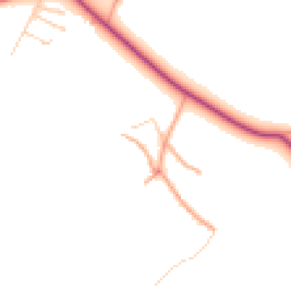 Daytime road noise heatmap for GU30 7QN