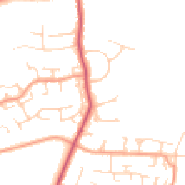 Daytime road noise heatmap for GU31 4DF