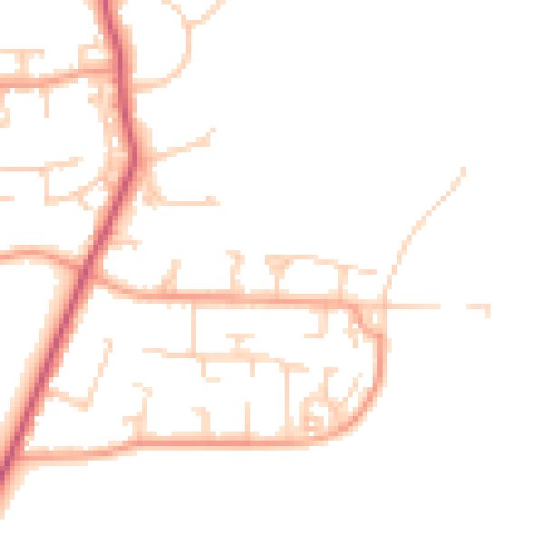 Daytime road noise heatmap for GU31 4ET